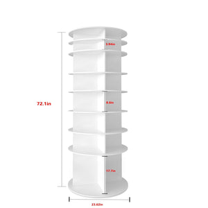 8 Tier Rotating Shoe Rack Tower - White Shoe Organizer