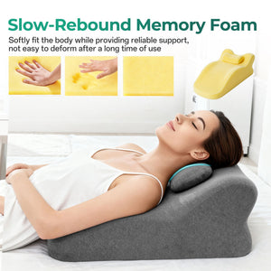 Ergonomic Spinal Posture Support & Multi-Functional Bed Pillow - Grey
