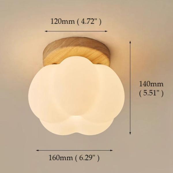 Pumpkin Flush Mount Ceiling Light Modern Round LED Ceiling Lamp