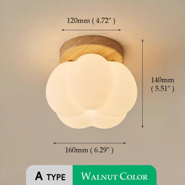 Pumpkin Flush Mount Ceiling Light Modern Round LED Ceiling Lamp
