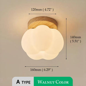 Pumpkin Flush Mount Ceiling Light Modern Round LED Ceiling Lamp