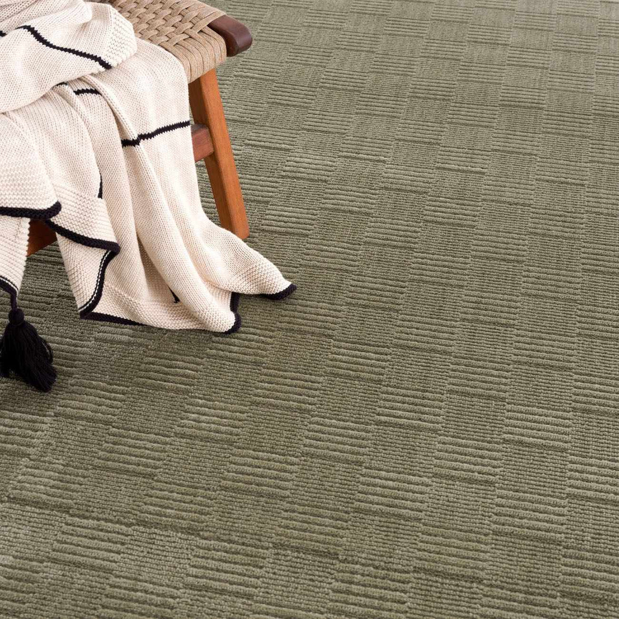 Kazuma Green Washable Area Rug