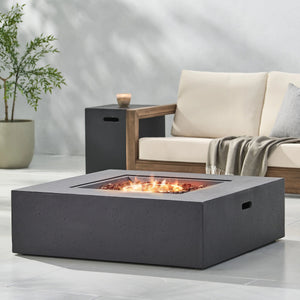 Outdoor 50000 BTU Propane Fire Pit, Dark Grey, with Tank Holder