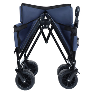 3-in-1 Convertible Folding Wagon Cart with Bench Seat & Storage