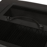 Outdoor 29' Square MgO Wood-Burning Fire Pit, Dark Gray