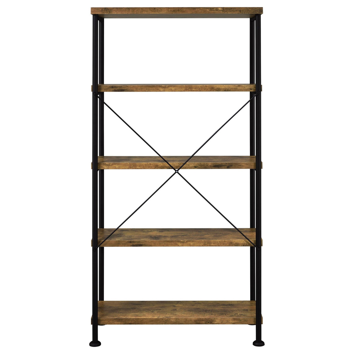 Avon - 2 Piece Computer Desk And Bookcase With 3 Drawers - Rustic Brown