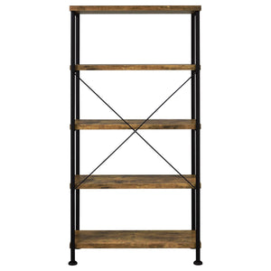 Avon - 2 Piece Computer Desk And Bookcase With 3 Drawers - Rustic Brown