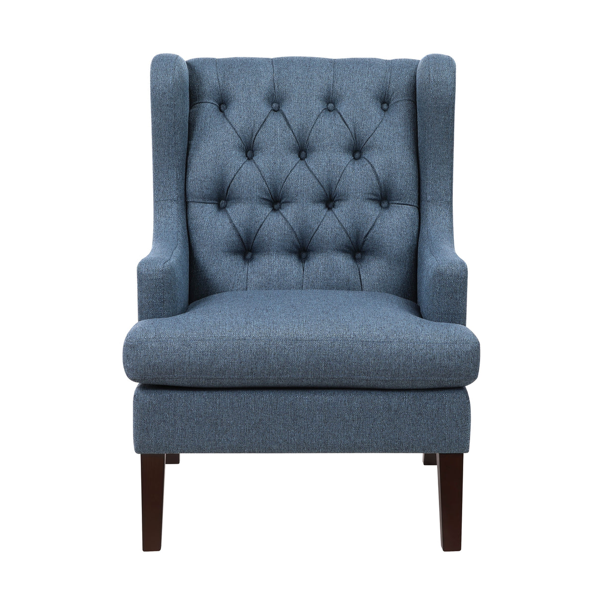 Button-Tufted Upholstered High Back Accent Chair