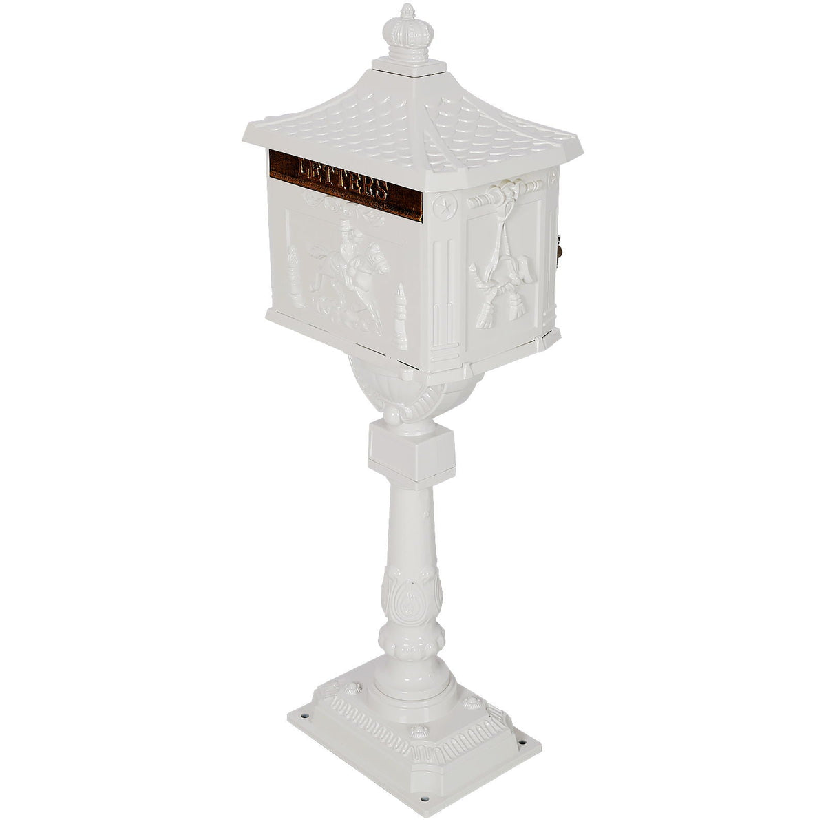 Cast Aluminum Mailbox with Durable Construction – Dark Brown, Black, or White