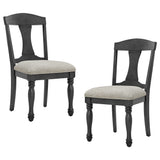 Wooden Frame Upholstered Dining Chairs, Set of 2