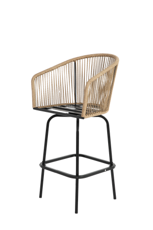 Outdoor Bar Stools Set of 4 with Armrests and Backrest