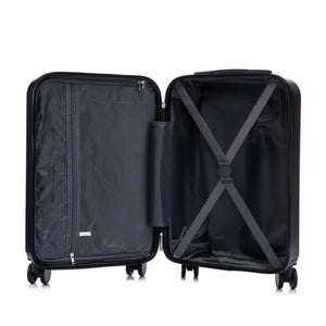 ABS Spinner Wheel Luggage Set with Cosmetic Case - Black