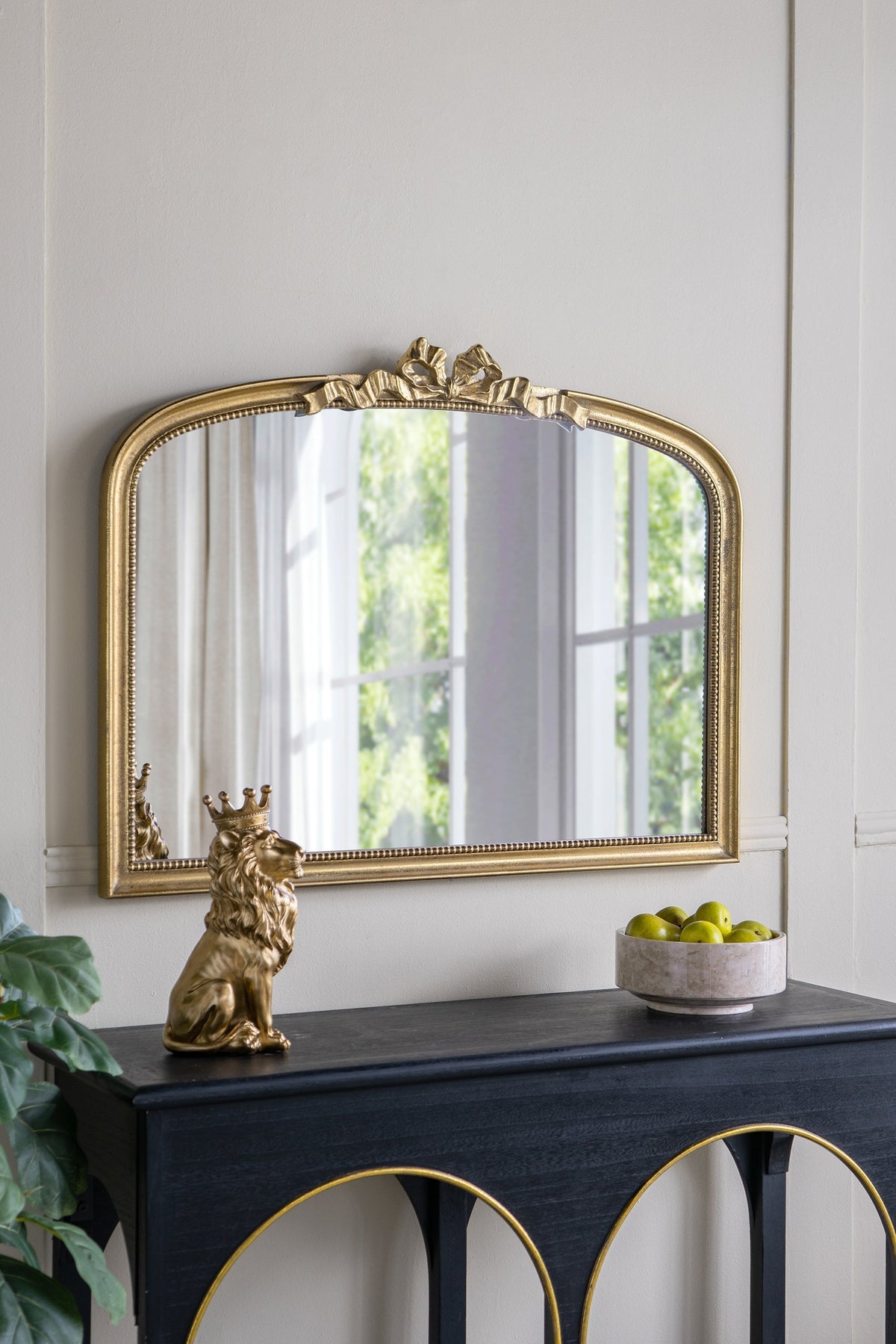 40.2' x 29.9' Baroque Style Gold Arch Mirror