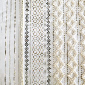 King/Cal King Cotton Printed Duvet Cover Set with Chenille