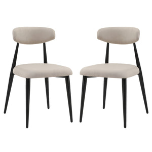 Modern Dining Chairs Set of 2 Light Grey