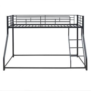 Metal Floor Bunk Bed With Sloped Ladder, Space Saving Design