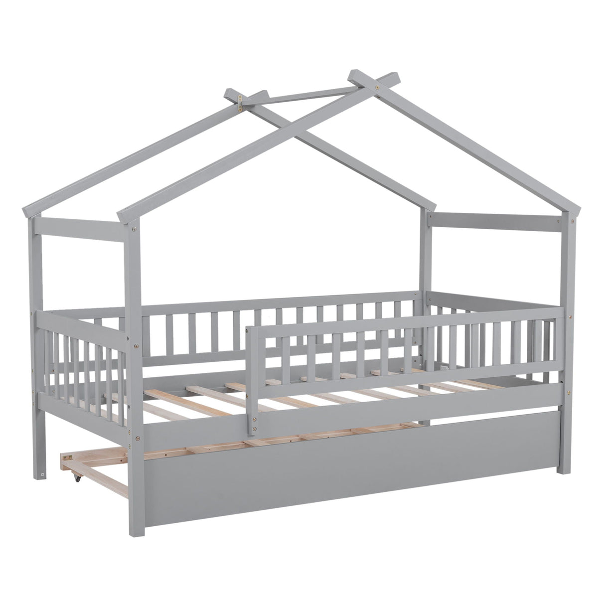 Creativity House Bed With Twin Size Trundle