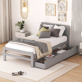 The Space-Saving Rubberwood Twin Bed With Integrated Storage
