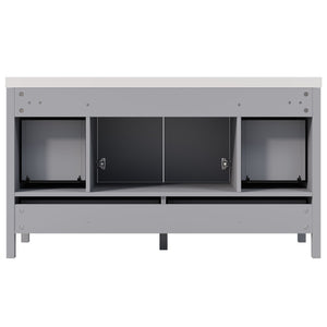 Bathroom Vanity With Separate Sink, Soft Close Doors And 4 Drawers