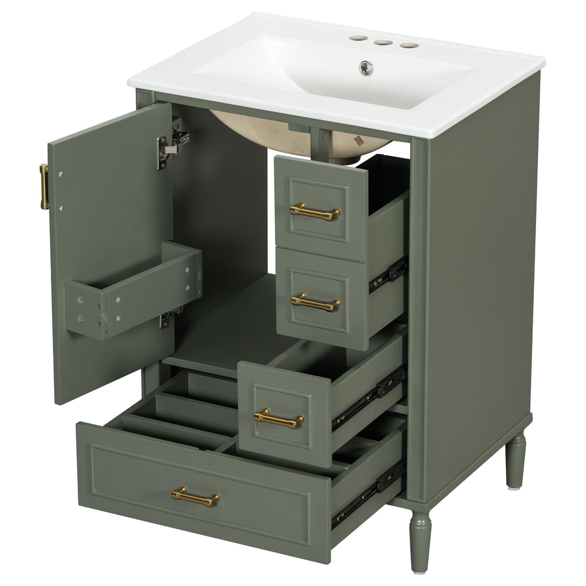 Traditional Bathroom Vanity Set With Soft Close Doors