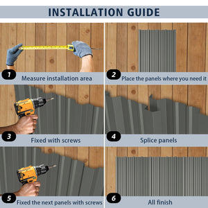 15 Pcs Heavy Duty Waterproof Metal Roofing Panels