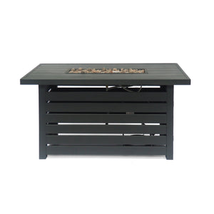 Rectangular Iron Fire Pit - 30,000 BTU - Tank Cover Inside