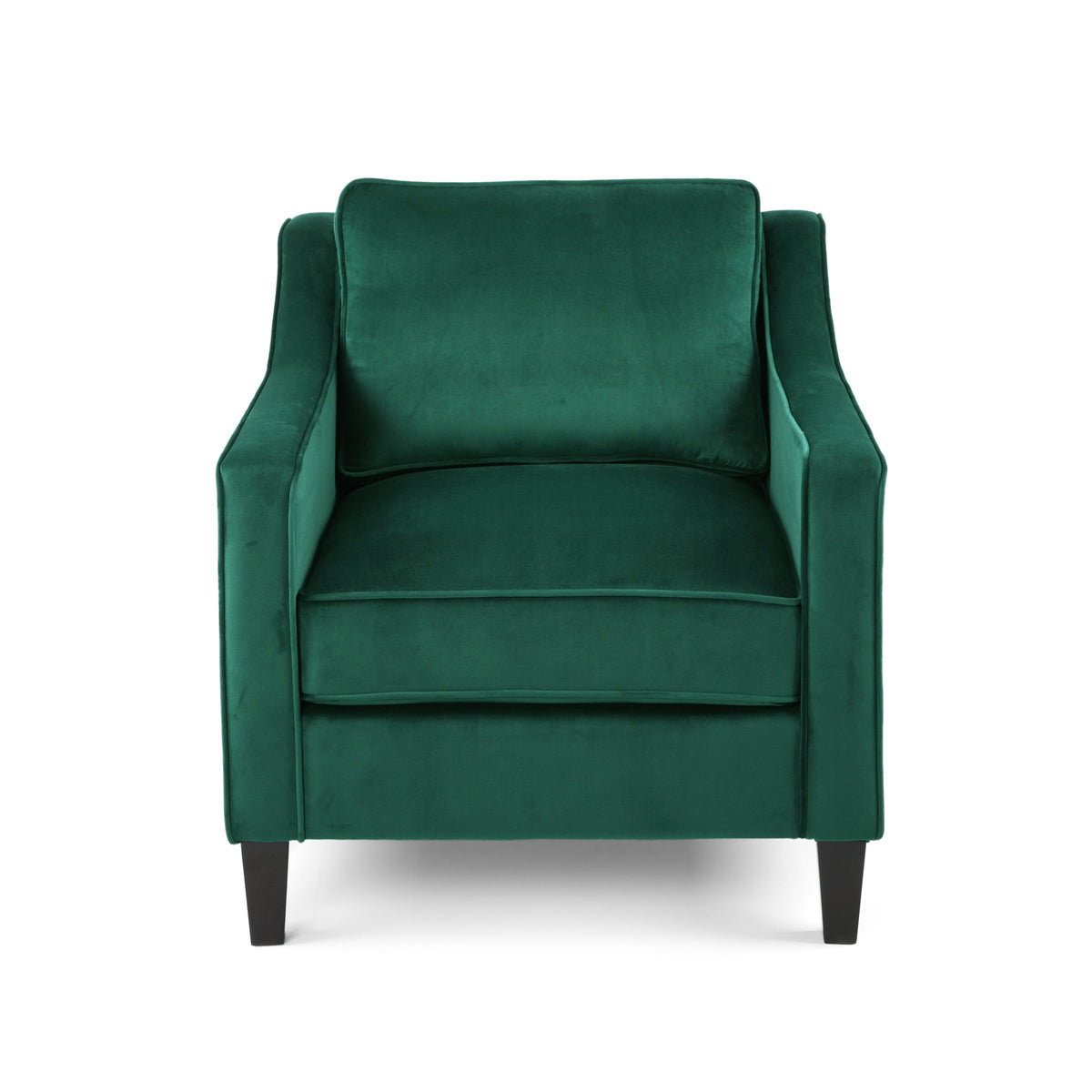 Green Velvet Upholstered Club Chair