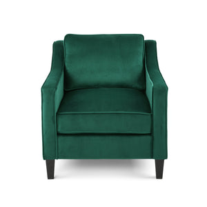 Green Velvet Upholstered Club Chair