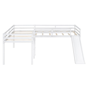 L Shaped Loft Bed With Ladder And Slide
