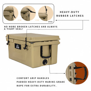 Khaki Color Ice Cooler Box 65QT