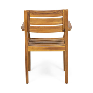 STAMFORD Dining Chairs Set of 2, Acacia Wood Patio Armchair