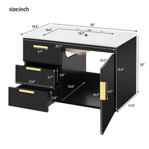 Wall Mounted Bathroom Cabinet With Side Cabinet Combo