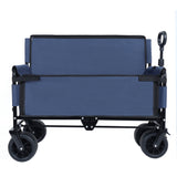 3-in-1 Convertible Folding Wagon Cart with Bench Seat & Storage