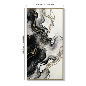 Large Black and White Abstract Wall Art Set of 2