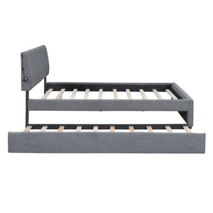 Upholstered Platform Bed With Trundle