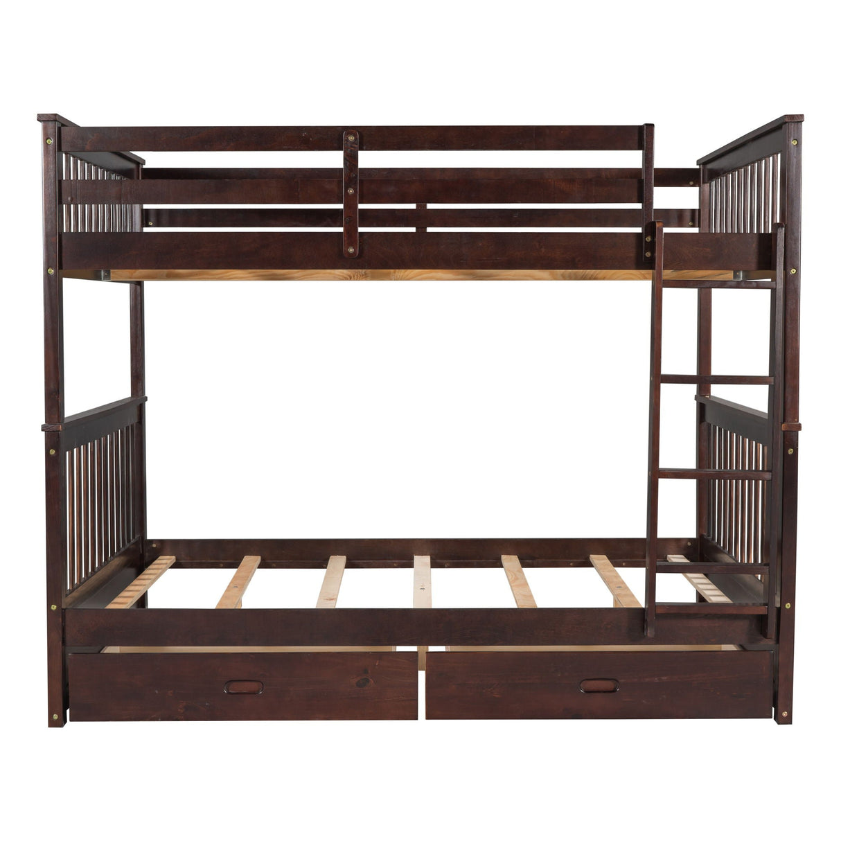 Bunk Bed With Ladders And 2 Storage Drawers