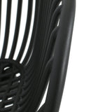 Modern Mykonos Outdoor Dining Chairs Set of 2 with Weather-Resistant Black Plastic Resin