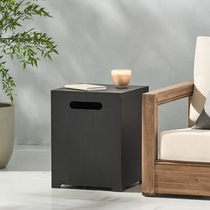 Modern Tank Holder Side Table With Powder Coated Frame