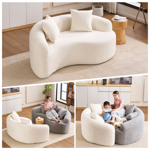 LY-042 S-Curved Chenille Sectional Sofa: Dual-Depth Options