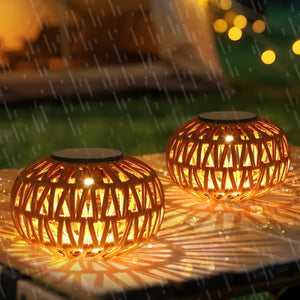2 Pack Solar Lanterns Outdoor Waterproof Table Lamp Decor