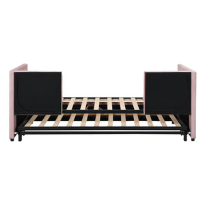 Twin Size Upholstered Daybed With Pop Up Trundle