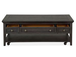 Westley Falls - Rectangular Cocktail Table With Casters - Graphite