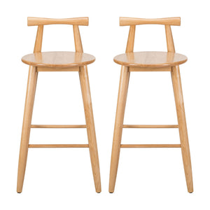 Natural Grove Indoor Barstool Set of 2 with Fabric Seat - Natural