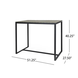 Ernesto Outdoor Industrial Acacia Wood Bar Table