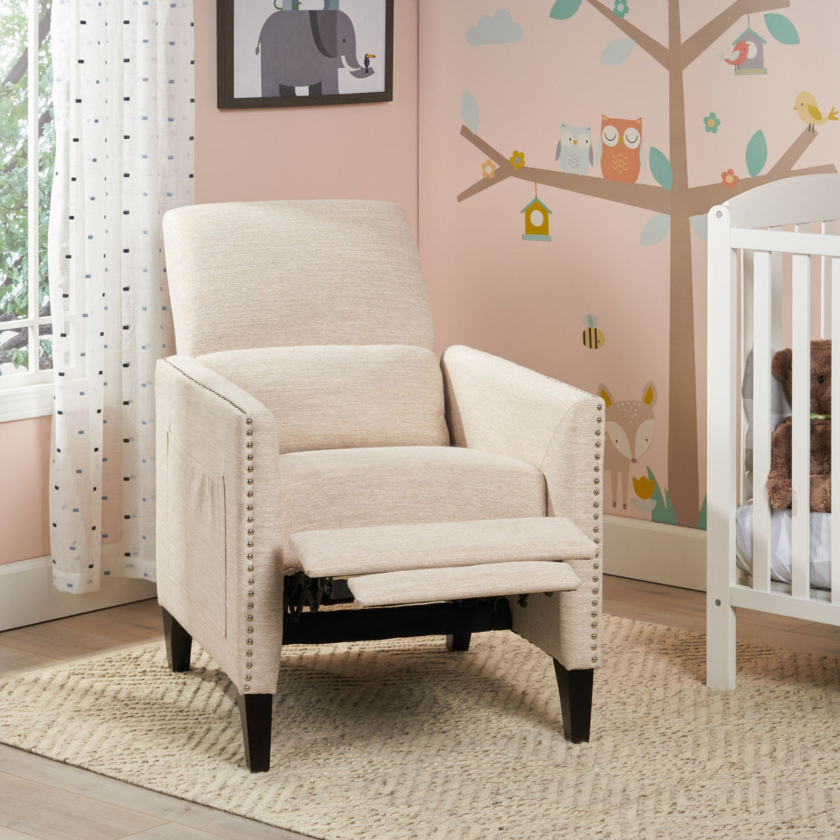Kiersten - Contemporary Fabric Pushback Recliner