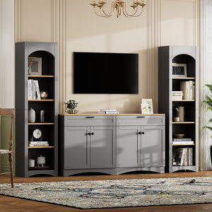 ON-TREND 3-Piece Farmhouse Entertainment Center