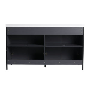 Contemporary Freestanding Bathroom Vanity With Adjustable Shelves