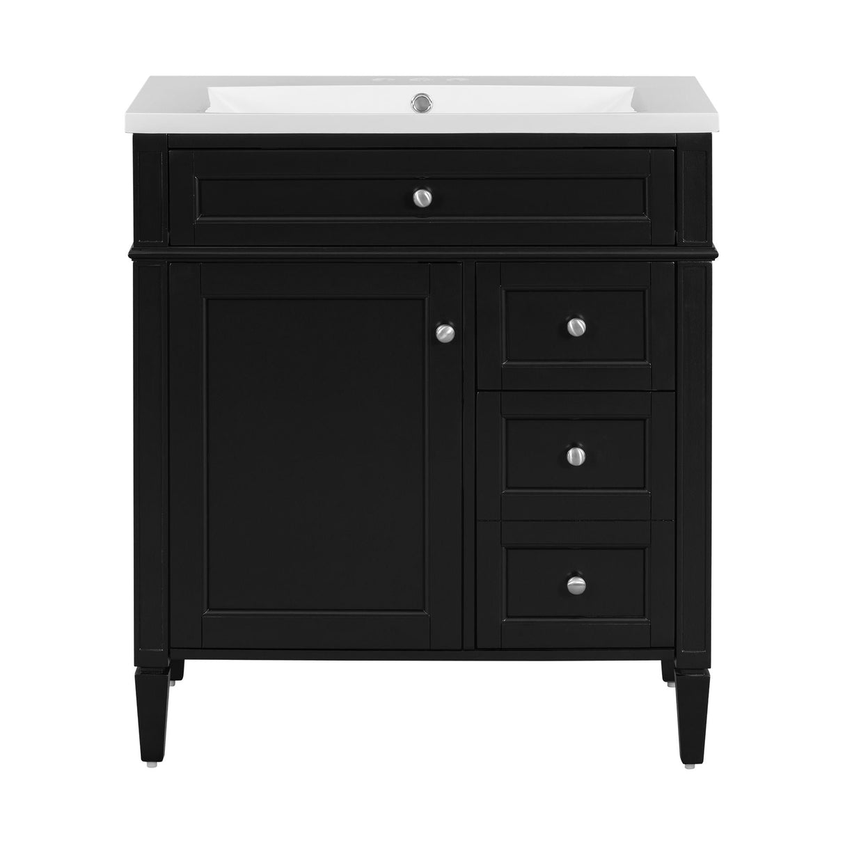 Bathroom Vanity With Top Sink, Storage Cabinet, 2 Drawers, Tip Out Drawer