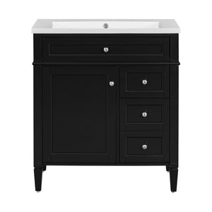 Bathroom Vanity With Top Sink, Storage Cabinet, 2 Drawers, Tip Out Drawer