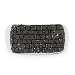1.21 Carat Genuine Black Diamond .925 Sterling Silver Ring